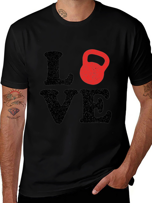 Love Kettlebell Black T-Shirt Workout Gym Fitness Tee