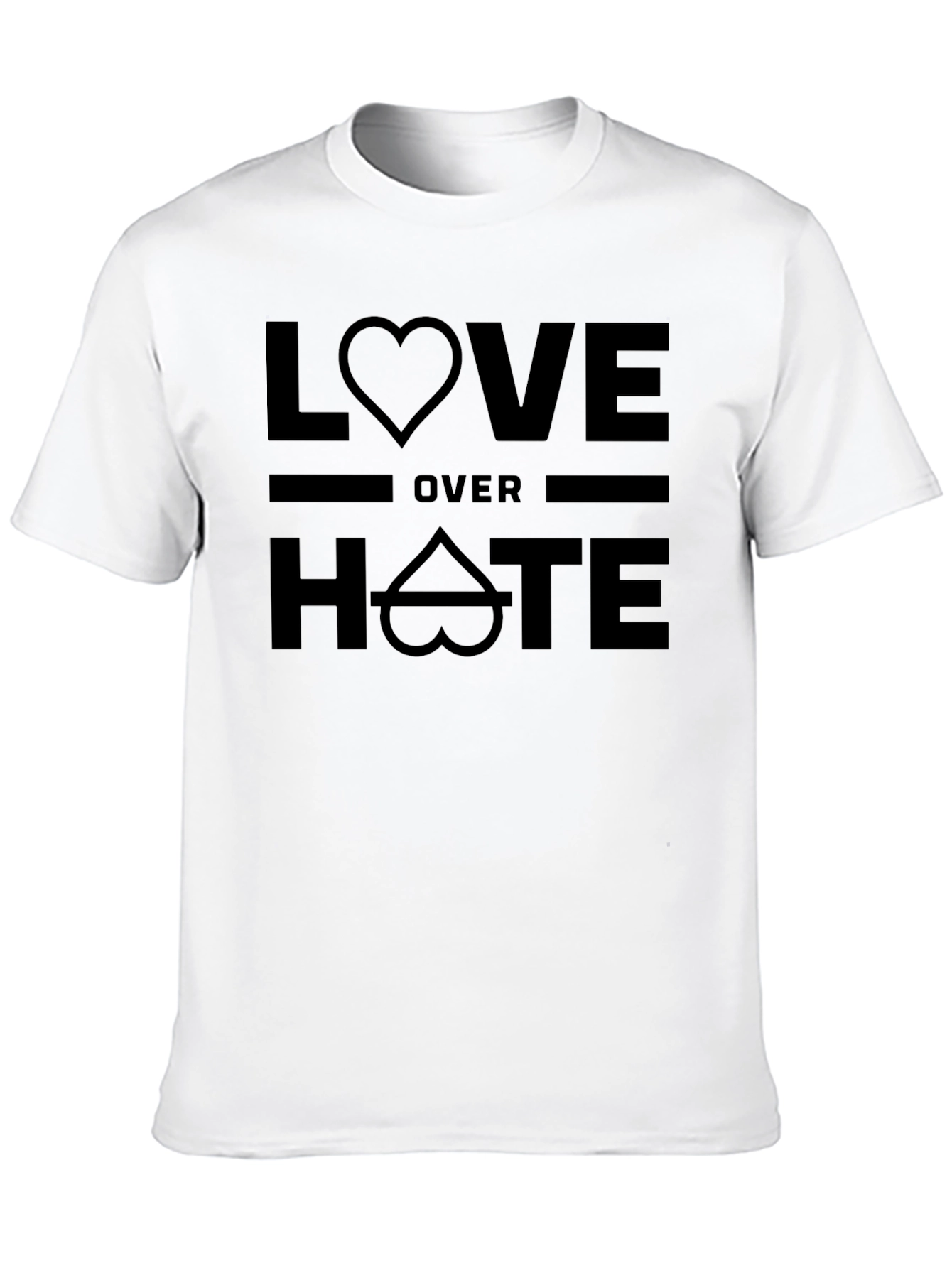Love Over Hate Graphic T-Shirt - Black