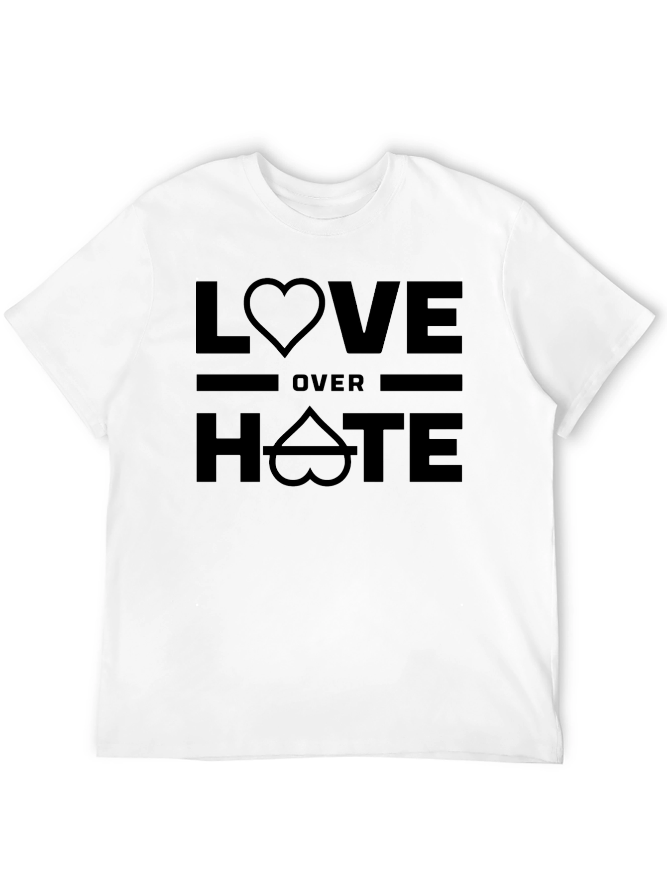 Love Over Hate Graphic T-Shirt - Black