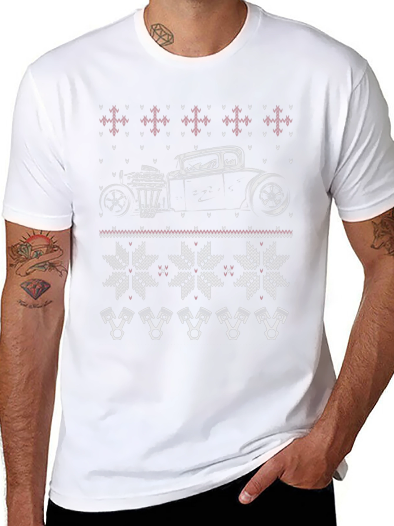 Hot Rod Christmas Sweater T-Shirt