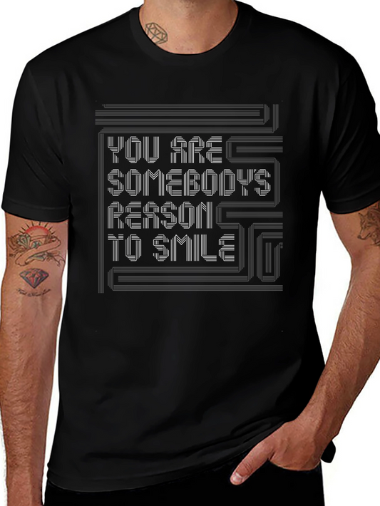 Inspirational Graphic Tee - Reason to Smile - Black T-Shirt