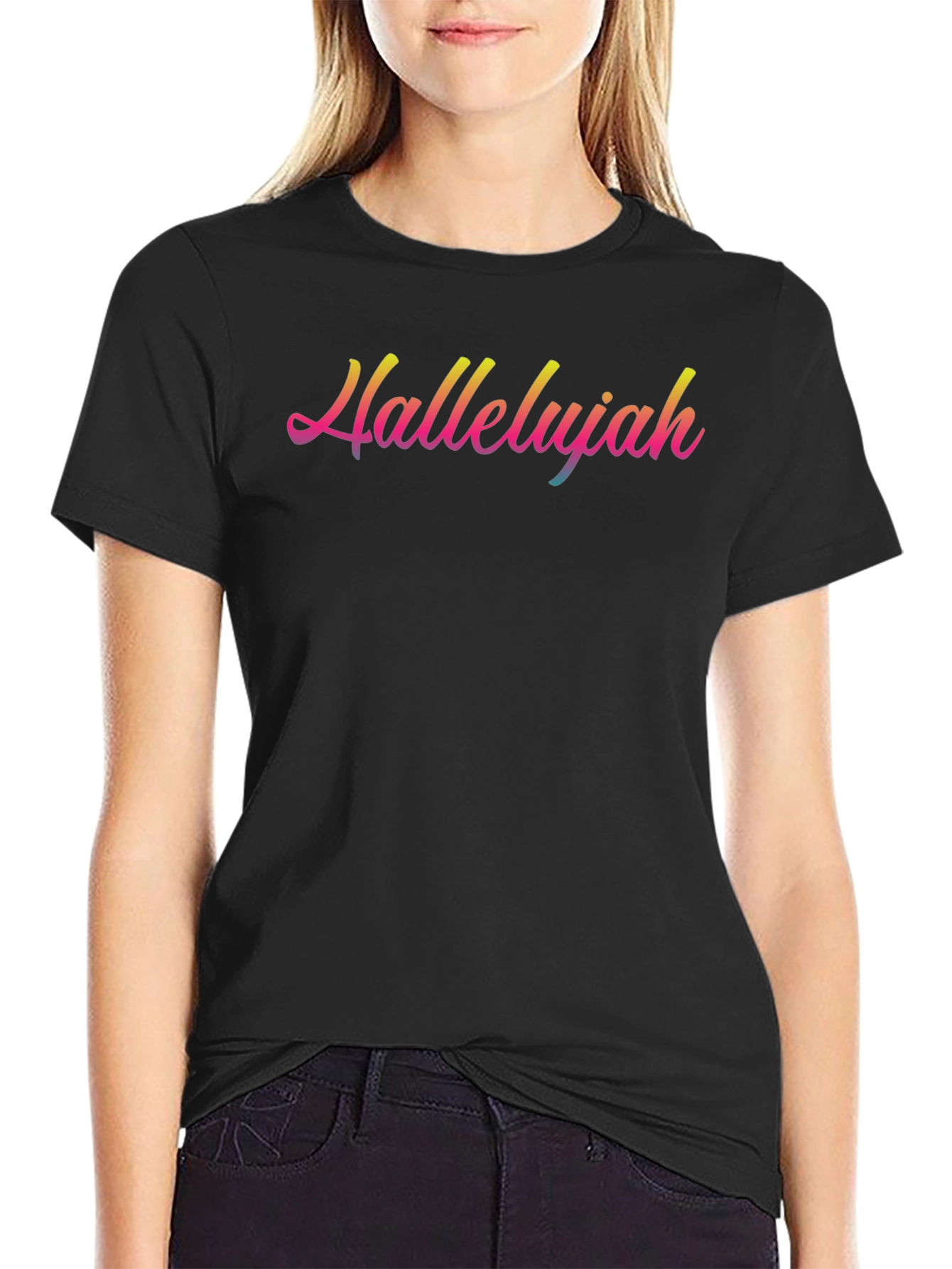 Hallelujah T-Shirt - Black Religious Graphic Tee