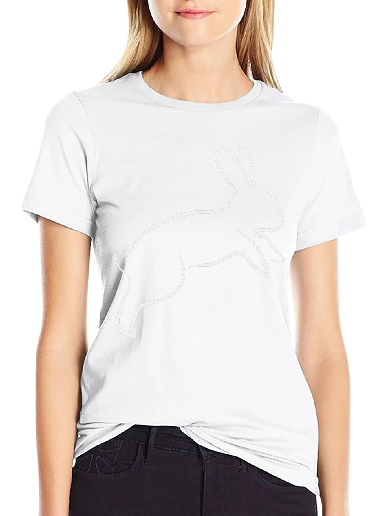 Rabbit Outline Graphic Tee - Mens Black T-Shirt