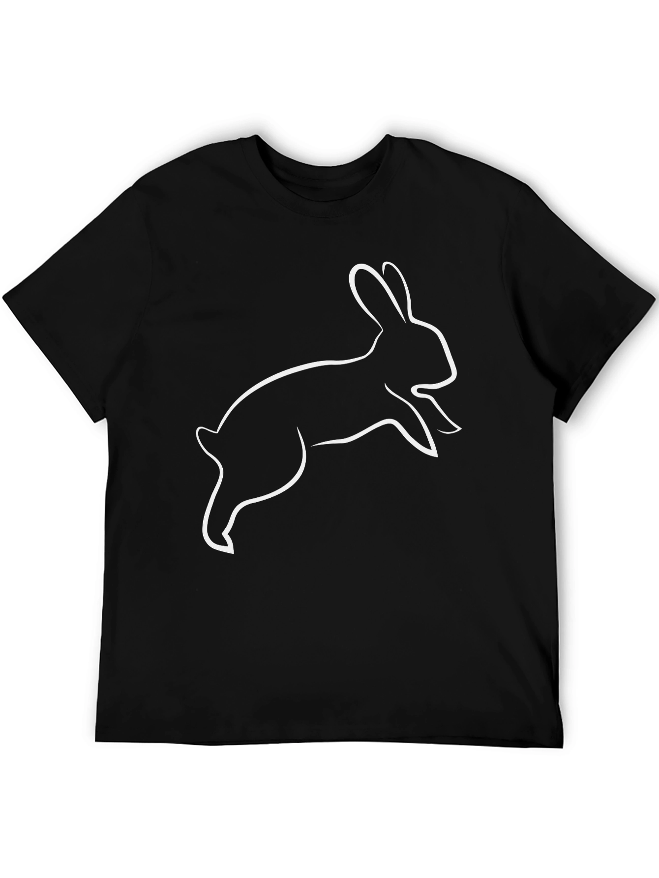 Rabbit Outline Graphic Tee - Mens Black T-Shirt