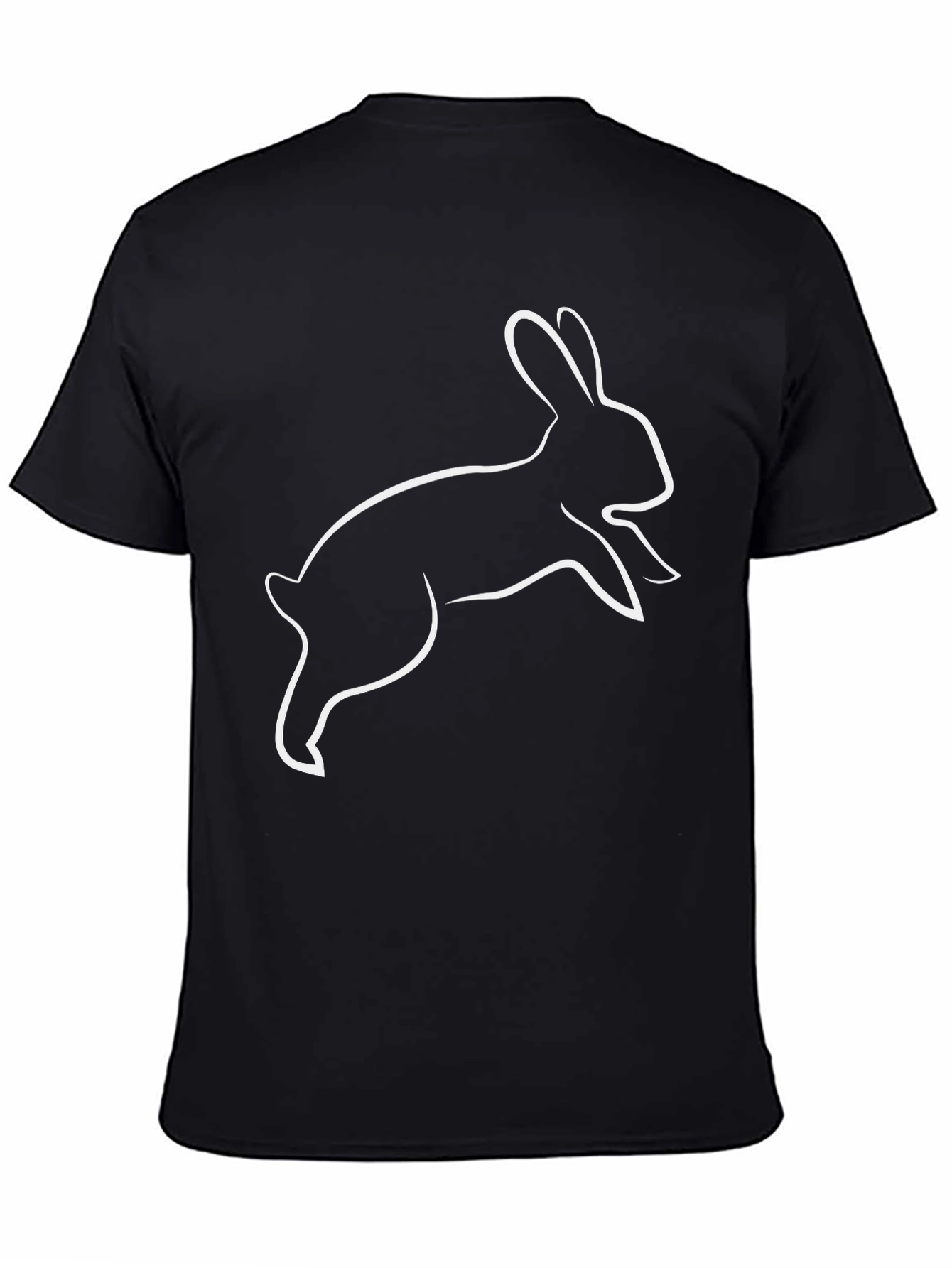 Rabbit Outline Graphic Tee - Mens Black T-Shirt