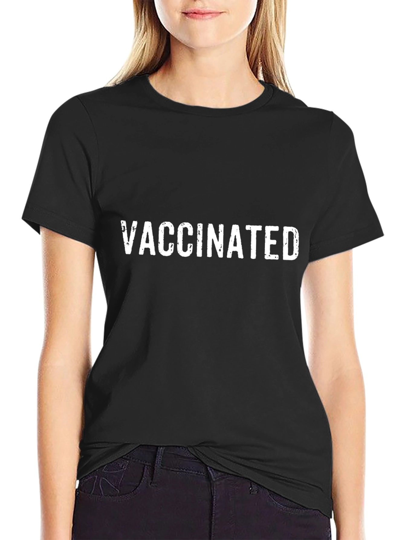 Vaccinated Black T-Shirt - Show Your Status!