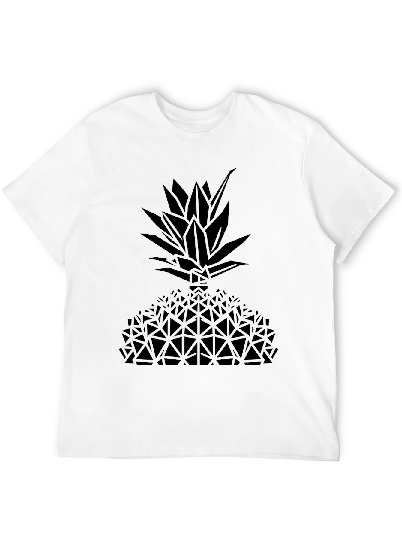 Geometric Pineapple Graphic Tee - Black