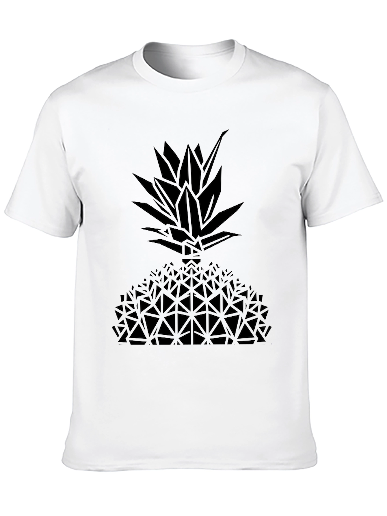 Geometric Pineapple Graphic Tee - Black