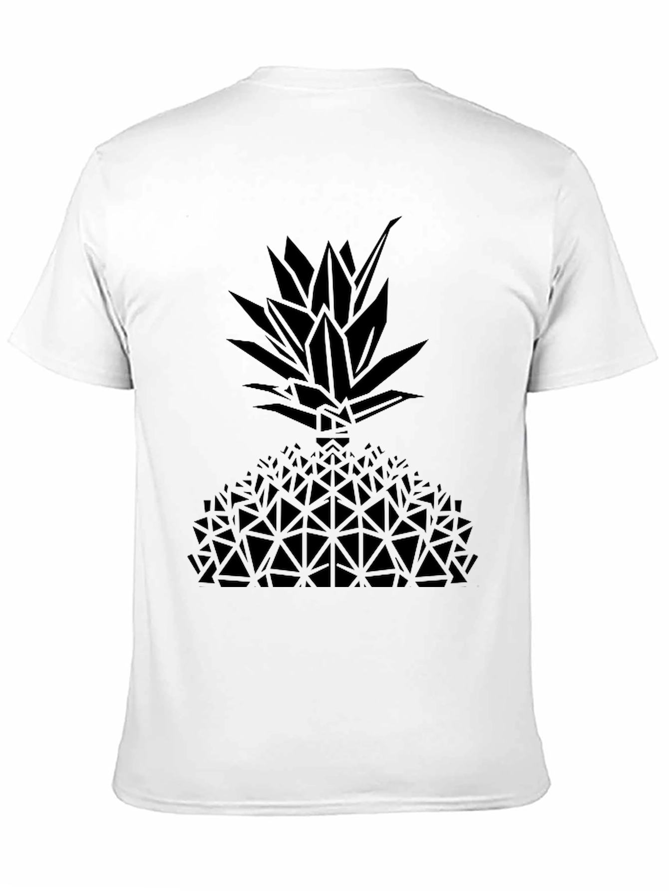 Geometric Pineapple Graphic Tee - Black