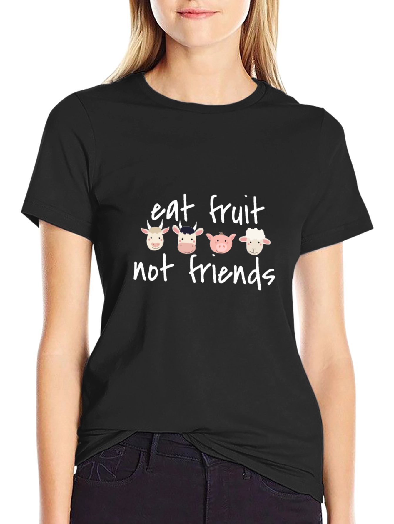 Eat Fruit Not Friends Graphic Tee - Vegan T-Shirt