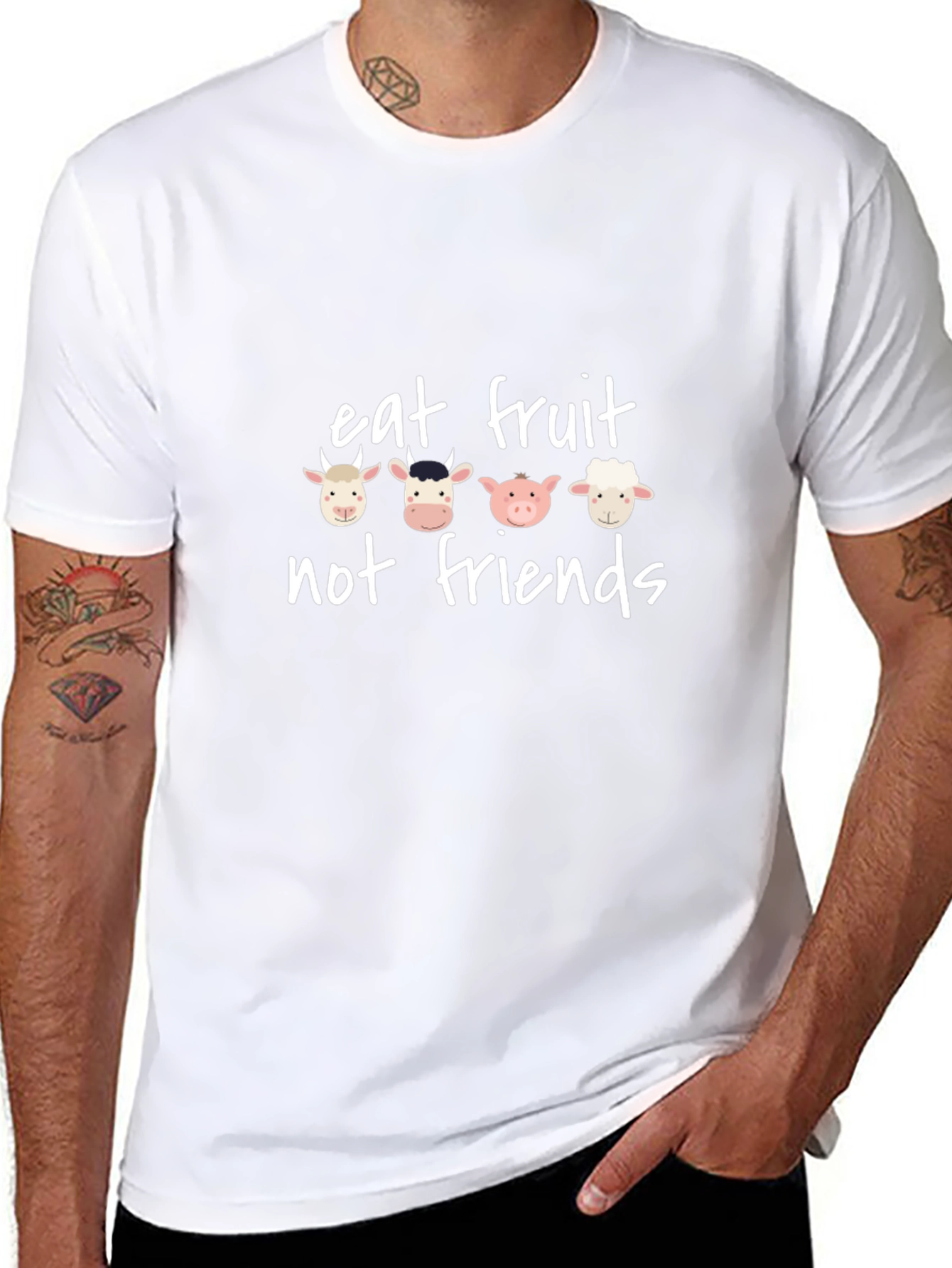 Eat Fruit Not Friends Graphic Tee - Vegan T-Shirt