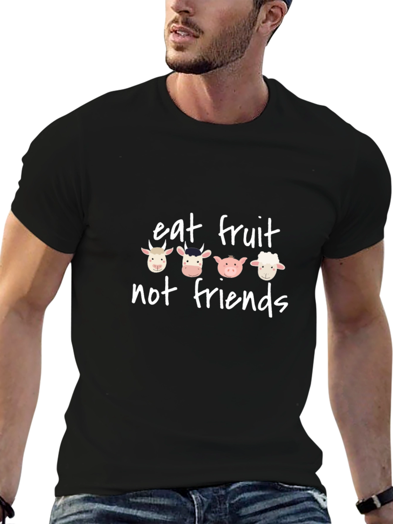 Eat Fruit Not Friends Graphic Tee - Vegan T-Shirt