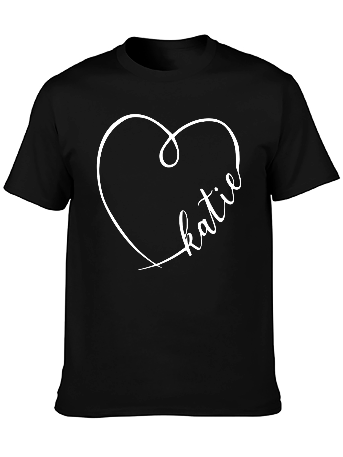 Heart Katie T-Shirt Black Casual Tee