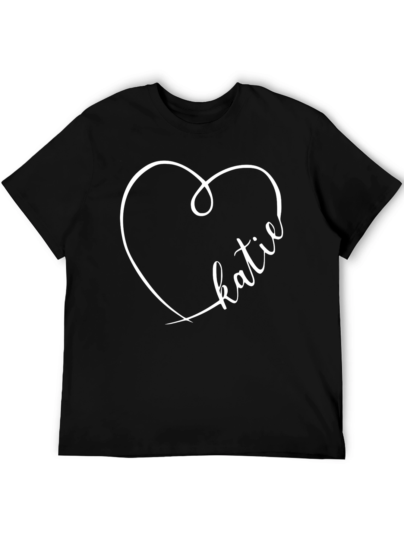Heart Katie T-Shirt Black Casual Tee