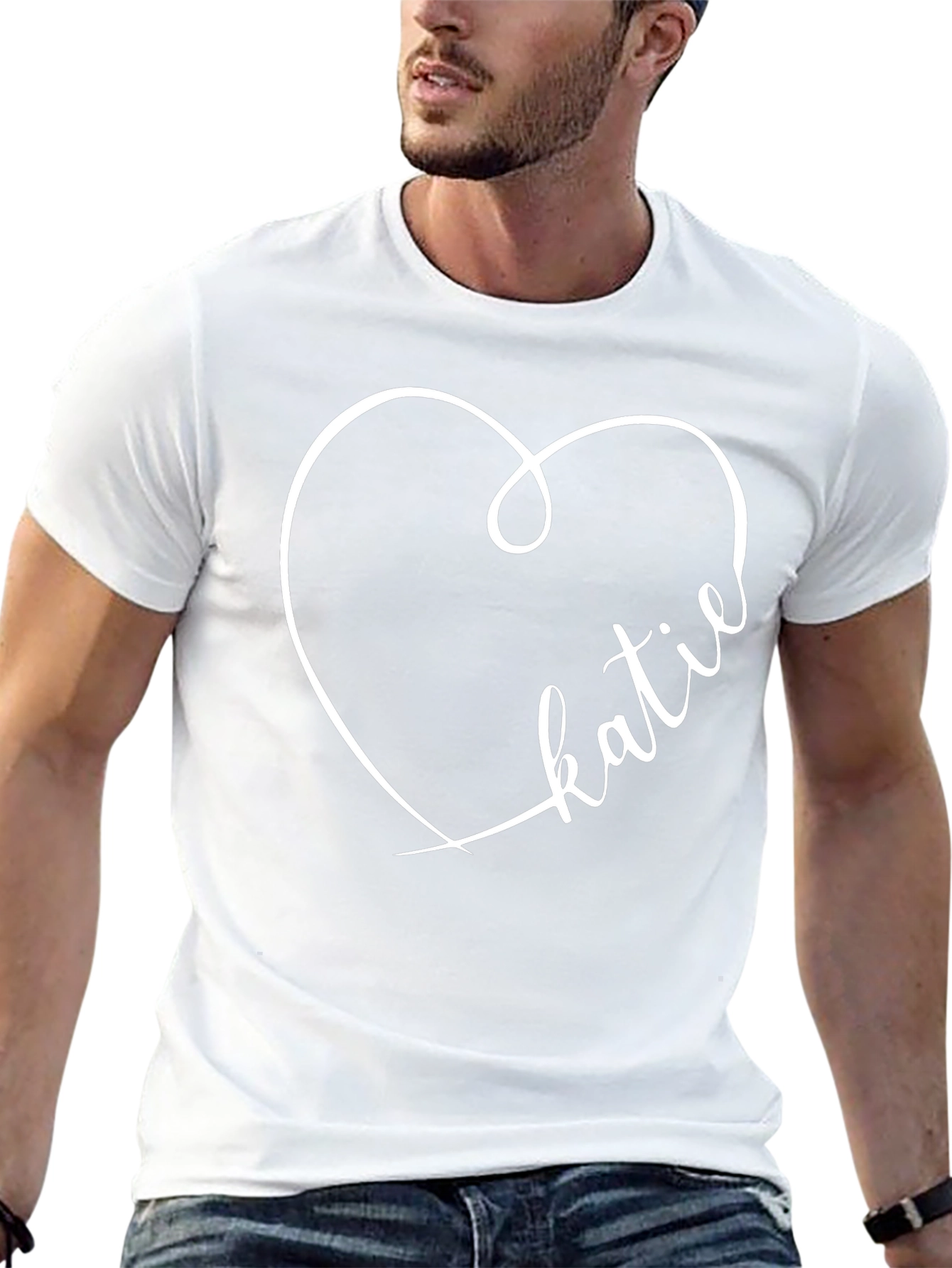 Heart Katie T-Shirt Black Casual Tee