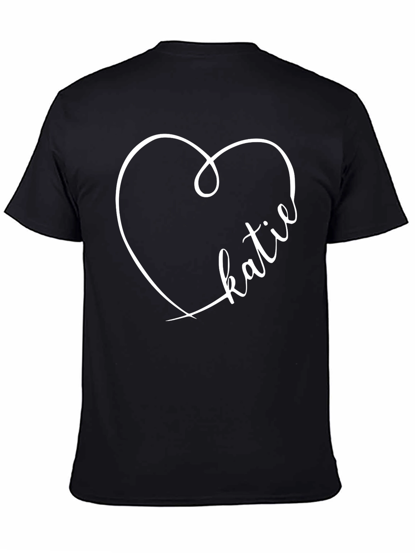 Heart Katie T-Shirt Black Casual Tee