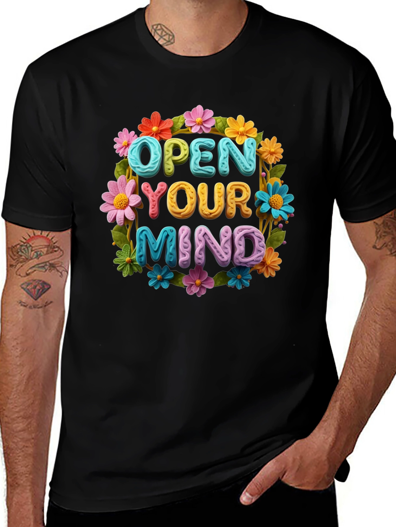Open Your Mind Flower Graphic Tee
