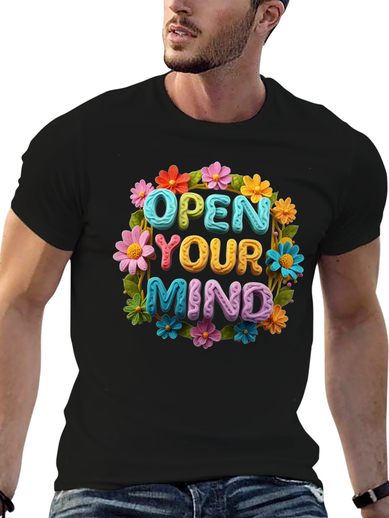 Open Your Mind Flower Graphic Tee