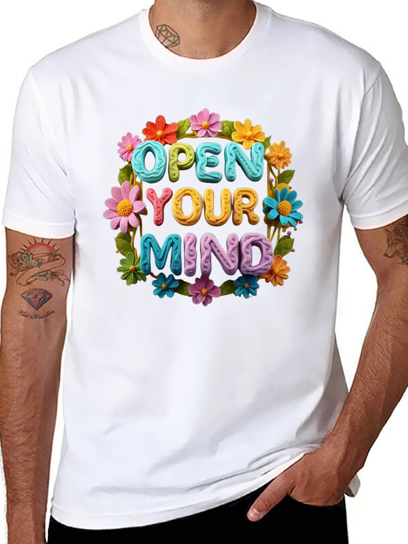 Open Your Mind Flower Graphic Tee