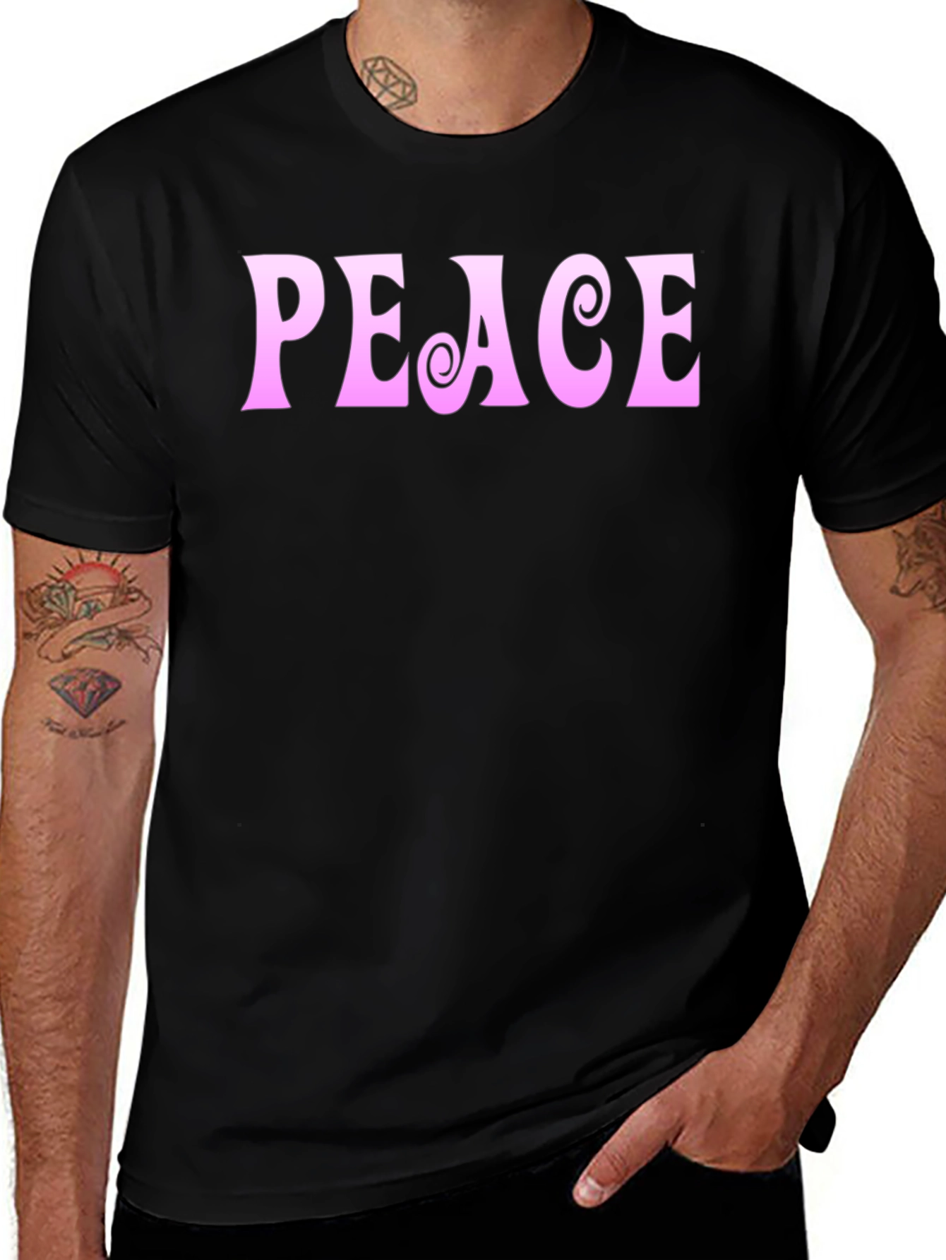 Peace Sign Graphic Tee - Black Unisex T-Shirt