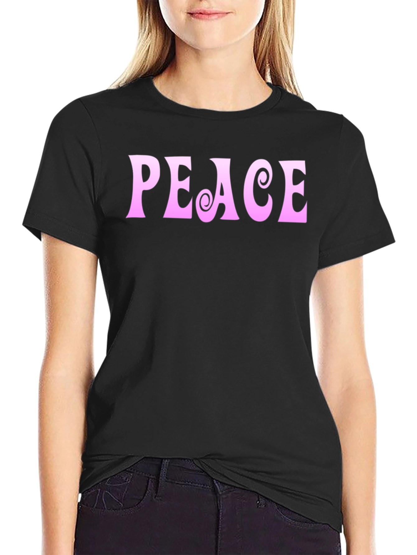 Peace Sign Graphic Tee - Black Unisex T-Shirt