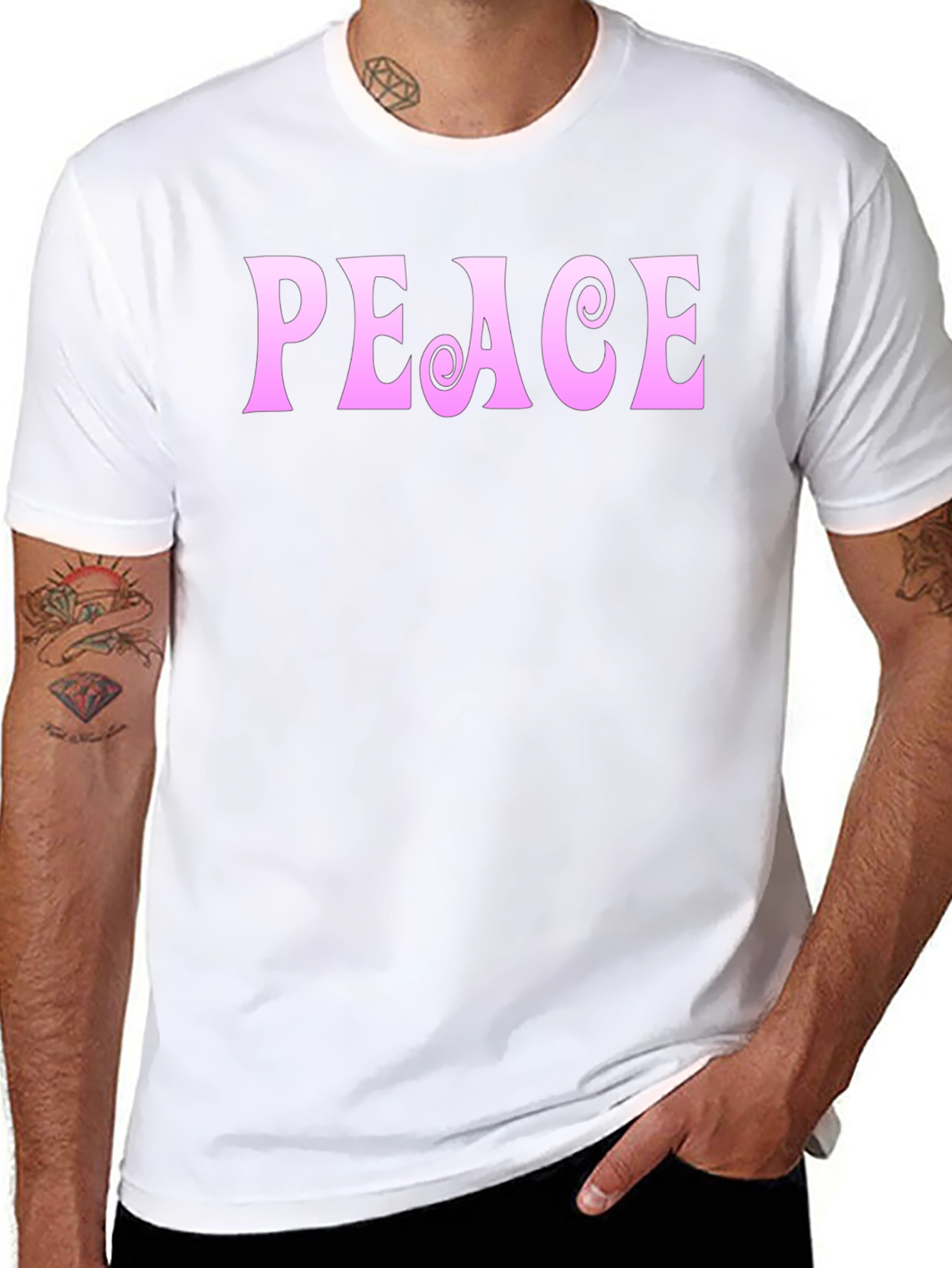 Peace Sign Graphic Tee - Black Unisex T-Shirt