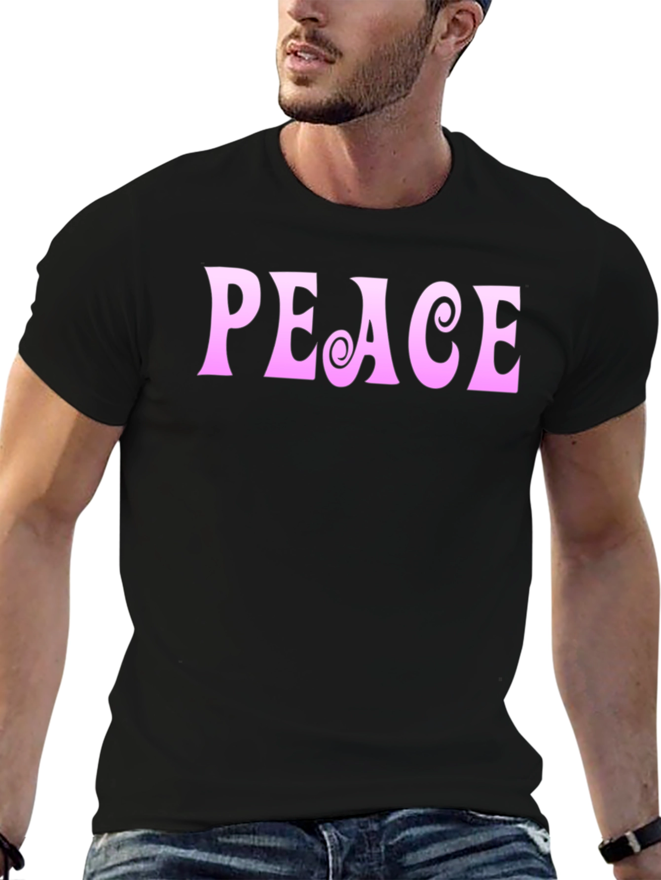 Peace Sign Graphic Tee - Black Unisex T-Shirt