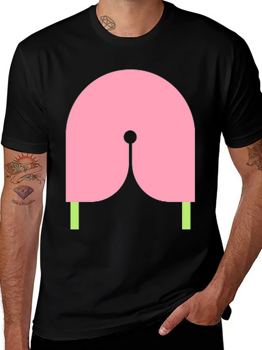 Abstract Graphic Tee - Pink & Green Design