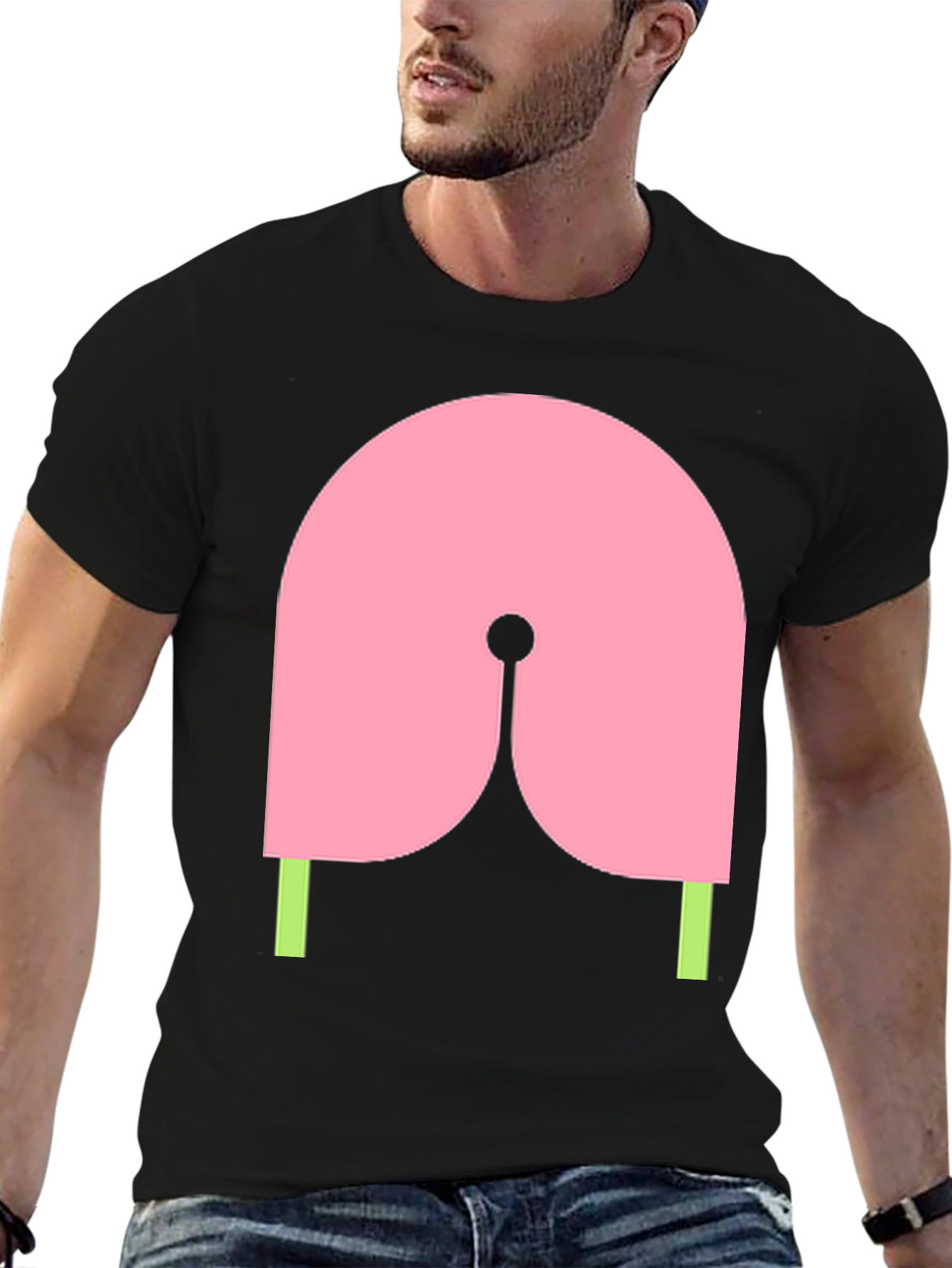 Abstract Graphic Tee - Pink & Green Design