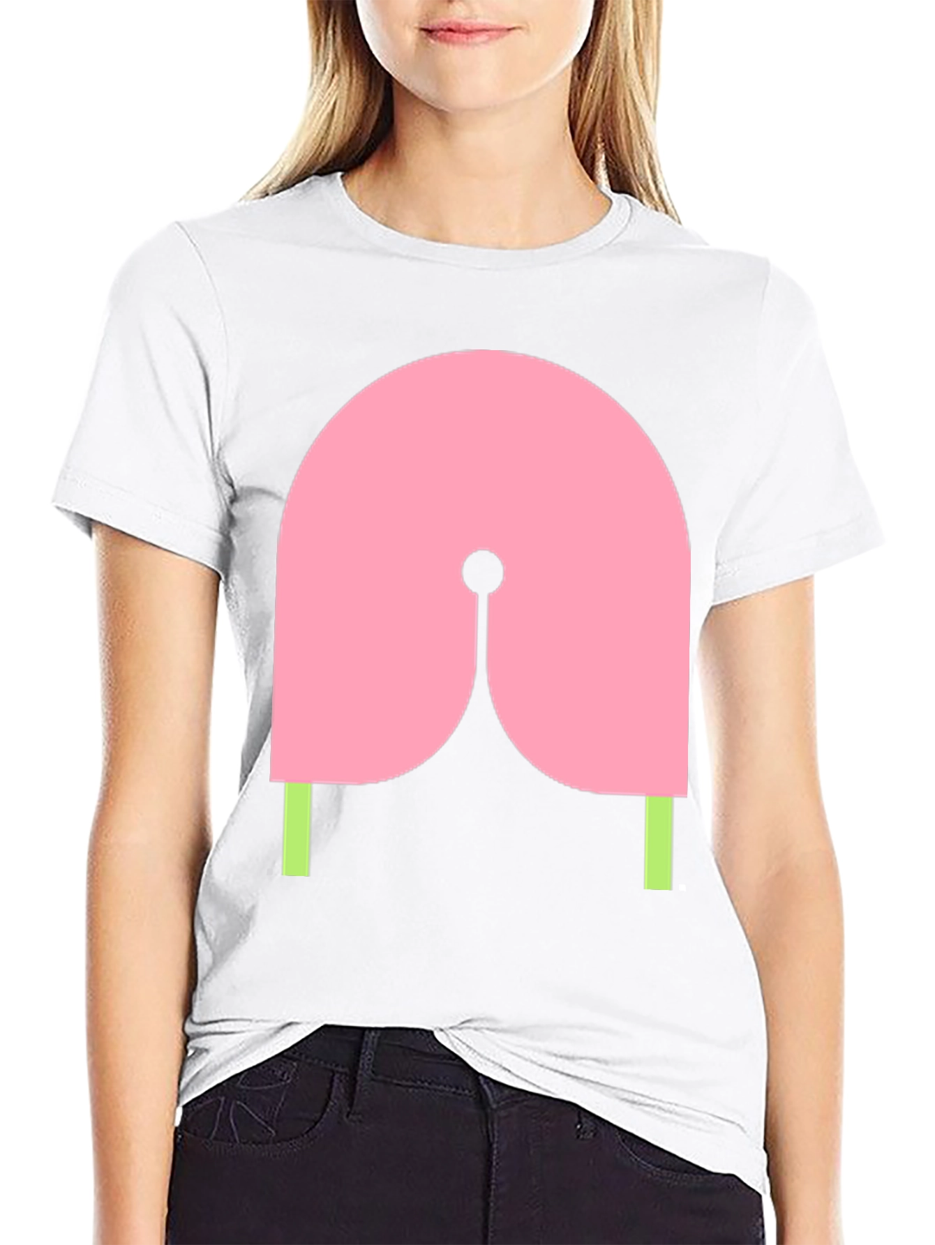 Abstract Graphic Tee - Pink & Green Design