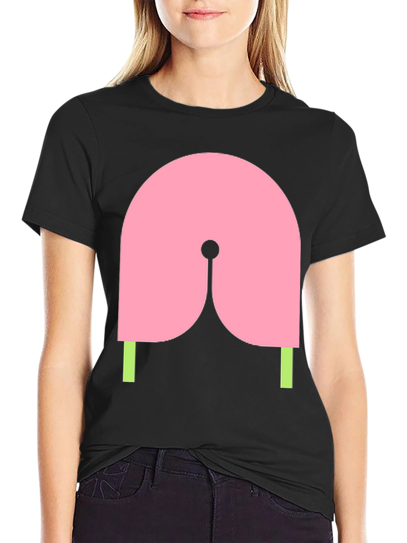 Abstract Graphic Tee - Pink & Green Design