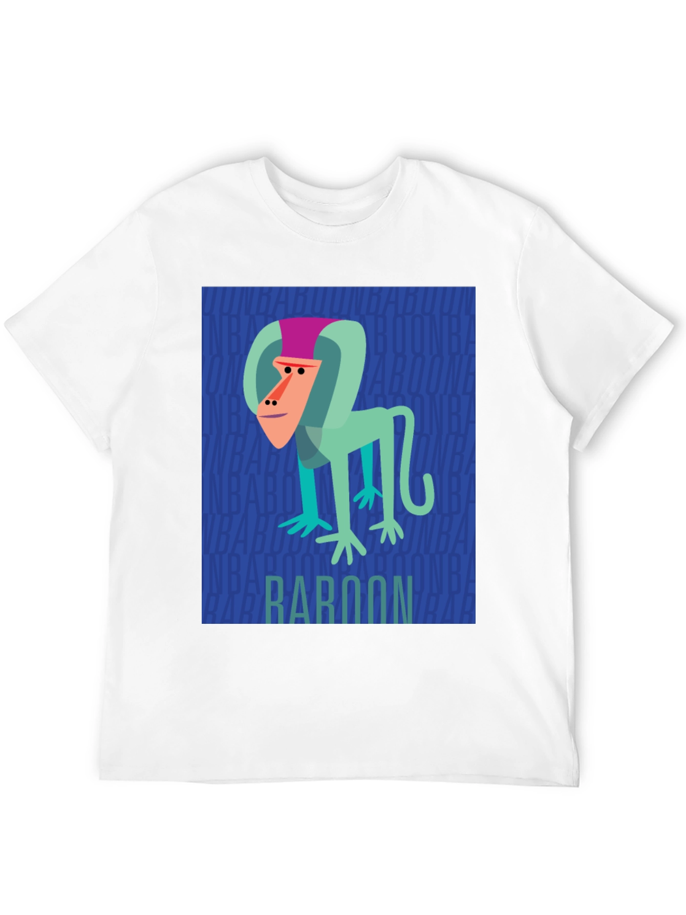 Baboon Graphic Print Mens Black T-Shirt