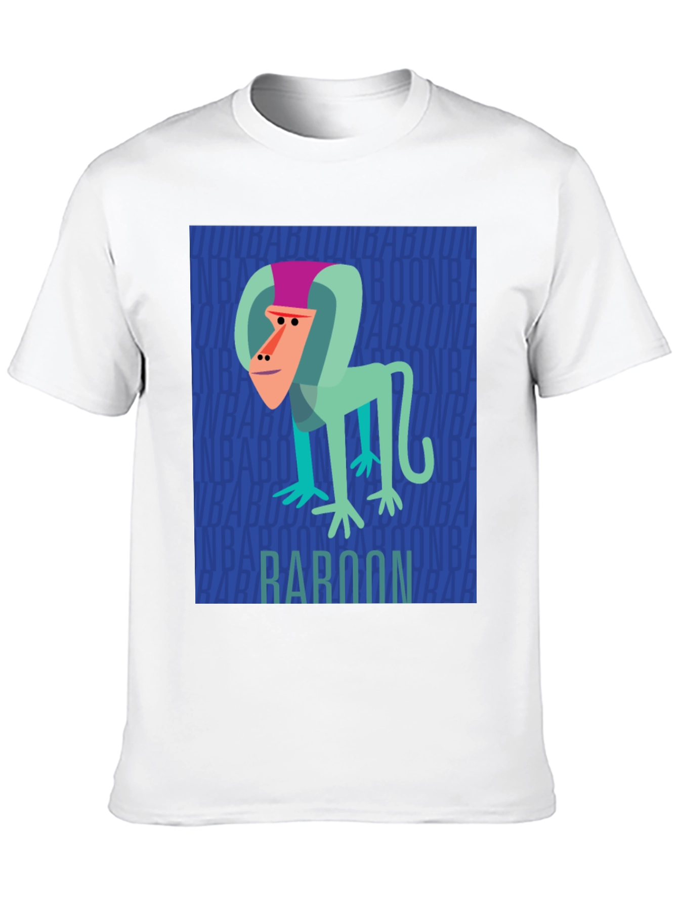 Baboon Graphic Print Mens Black T-Shirt