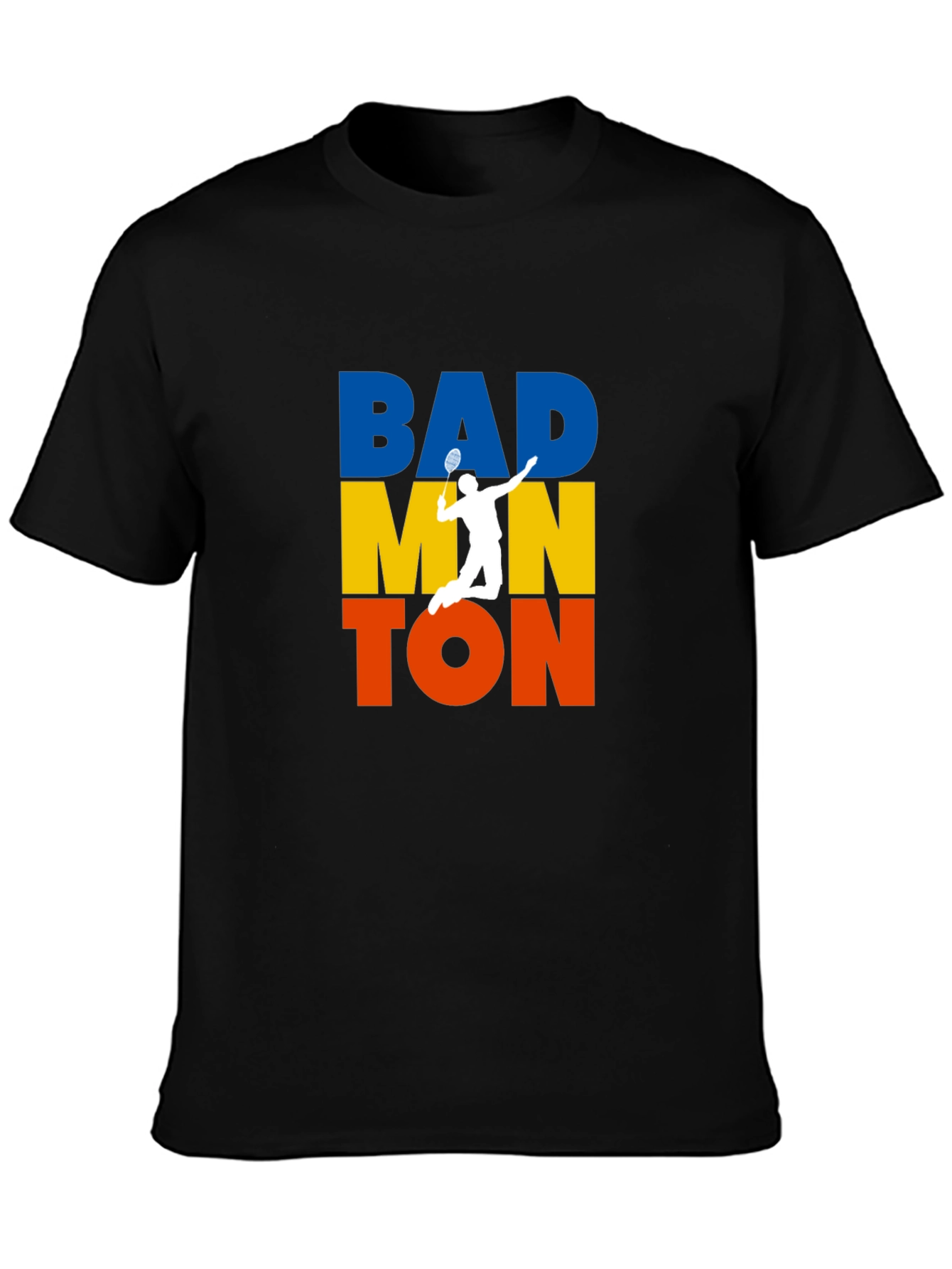 Badminton Player Graphic T-Shirt - Sporty Black Tee