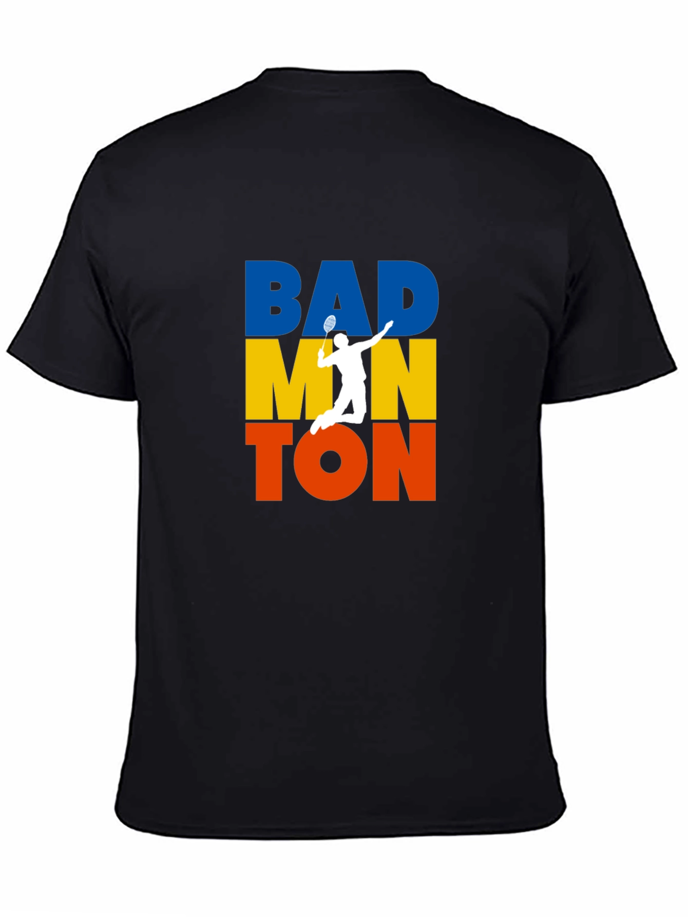 Badminton Player Graphic T-Shirt - Sporty Black Tee