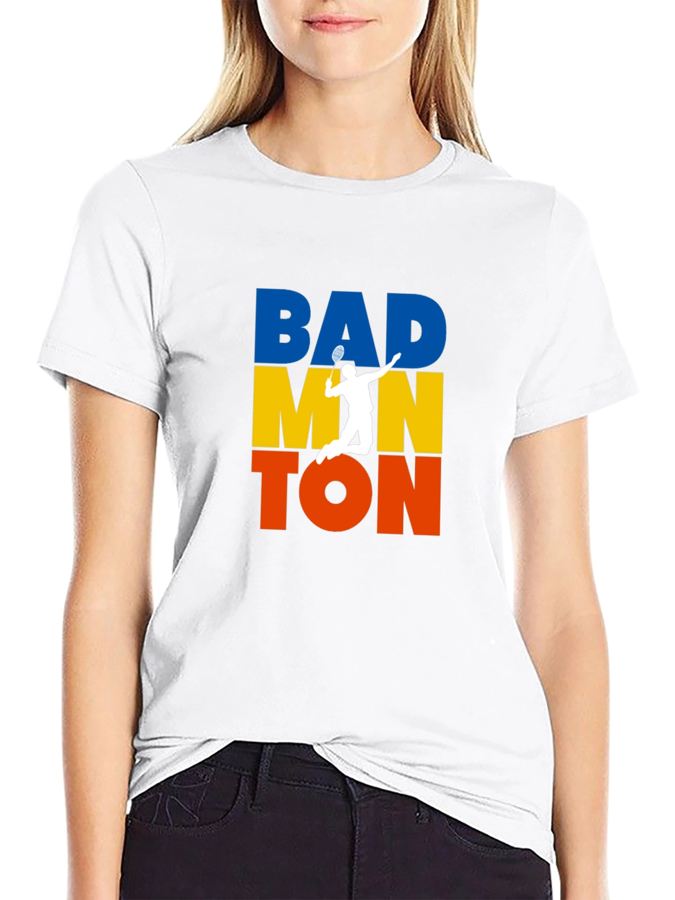 Badminton Player Graphic T-Shirt - Sporty Black Tee