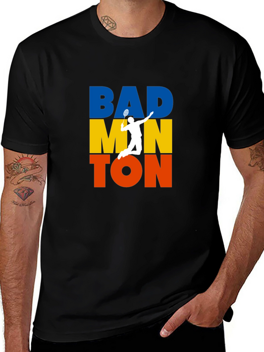 Badminton Player Graphic T-Shirt - Sporty Black Tee