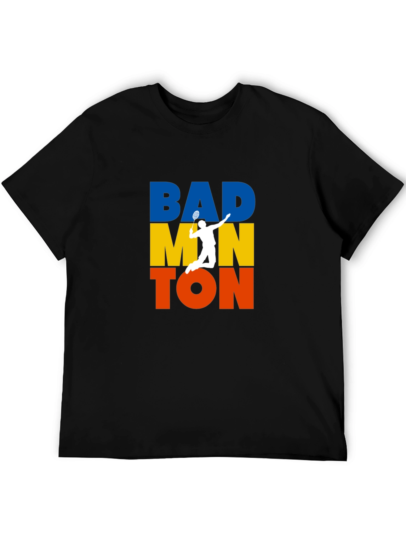 Badminton Player Graphic T-Shirt - Sporty Black Tee