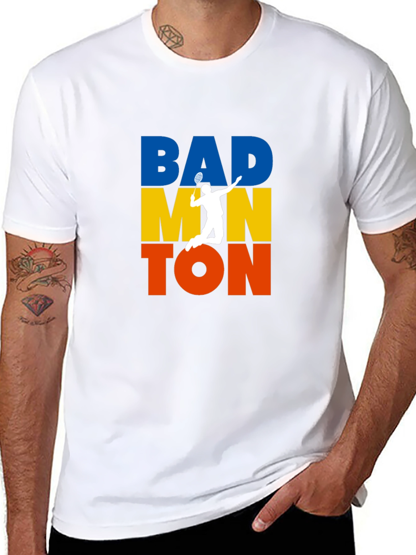 Badminton Player Graphic T-Shirt - Sporty Black Tee