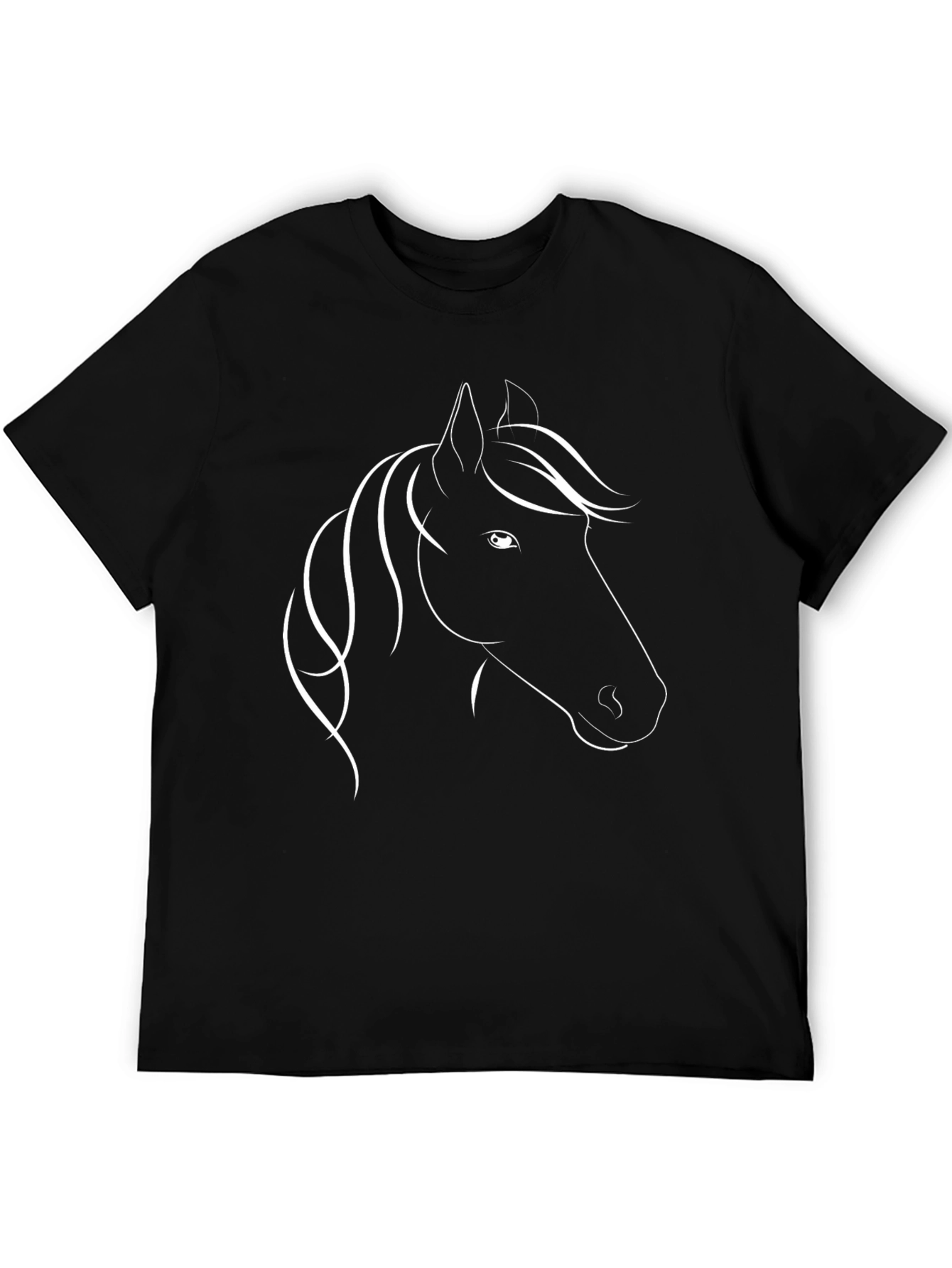Black T-Shirt with Horse Design