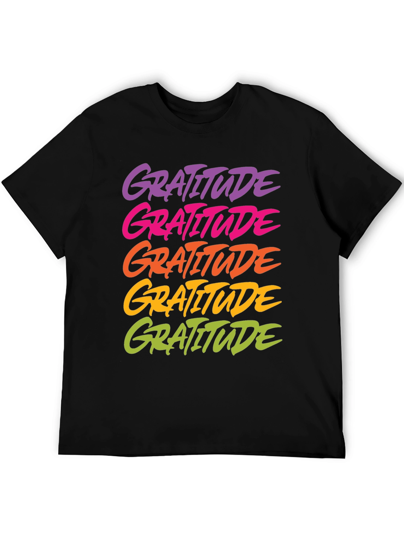 Gratitude Graphic Tee - Black Casual Shirt