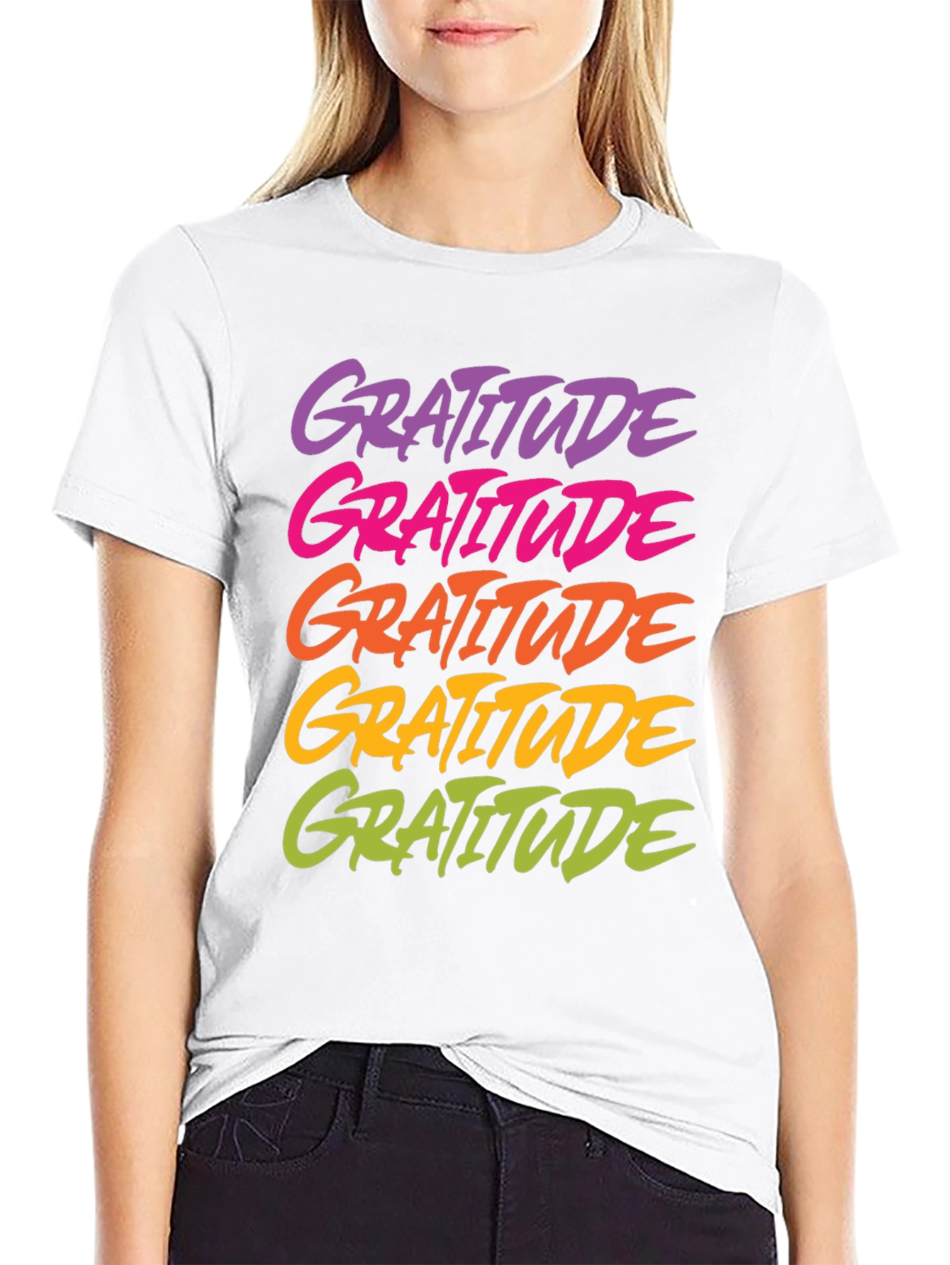 Gratitude Graphic Tee - Black Casual Shirt
