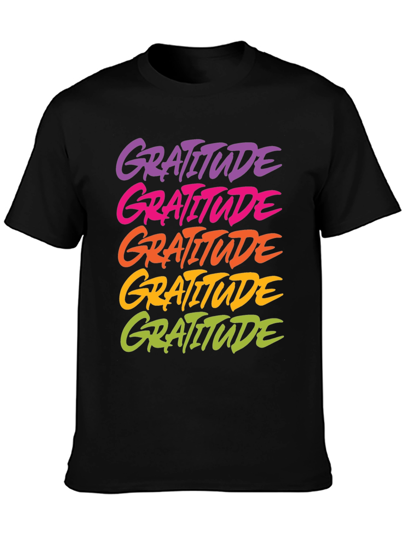 Gratitude Graphic Tee - Black Casual Shirt