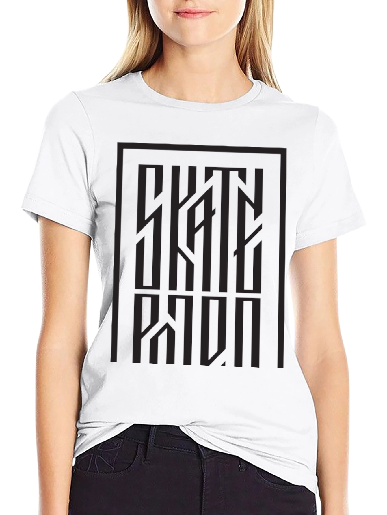 Modern Graphic Print Tee - Dark Gray