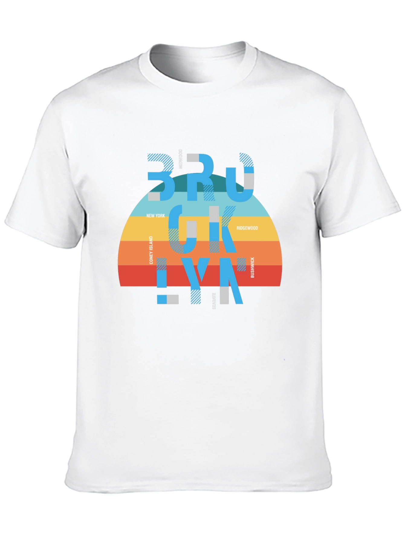 Brooklyn Graphic Tee - Retro Striped Design