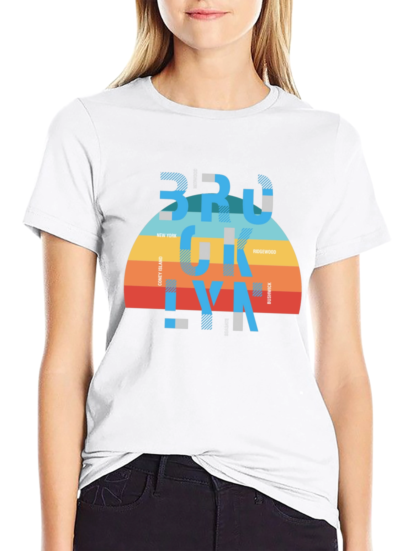 Brooklyn Graphic Tee - Retro Striped Design