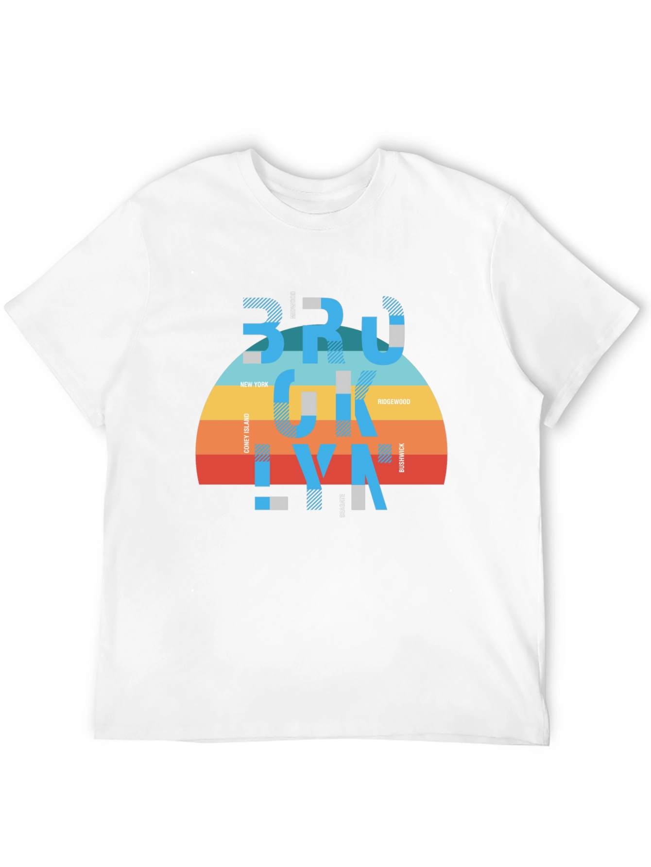 Brooklyn Graphic Tee - Retro Striped Design