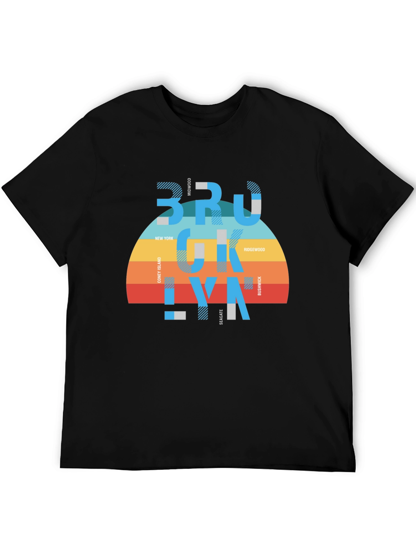 Brooklyn Graphic Tee - Retro Striped Design