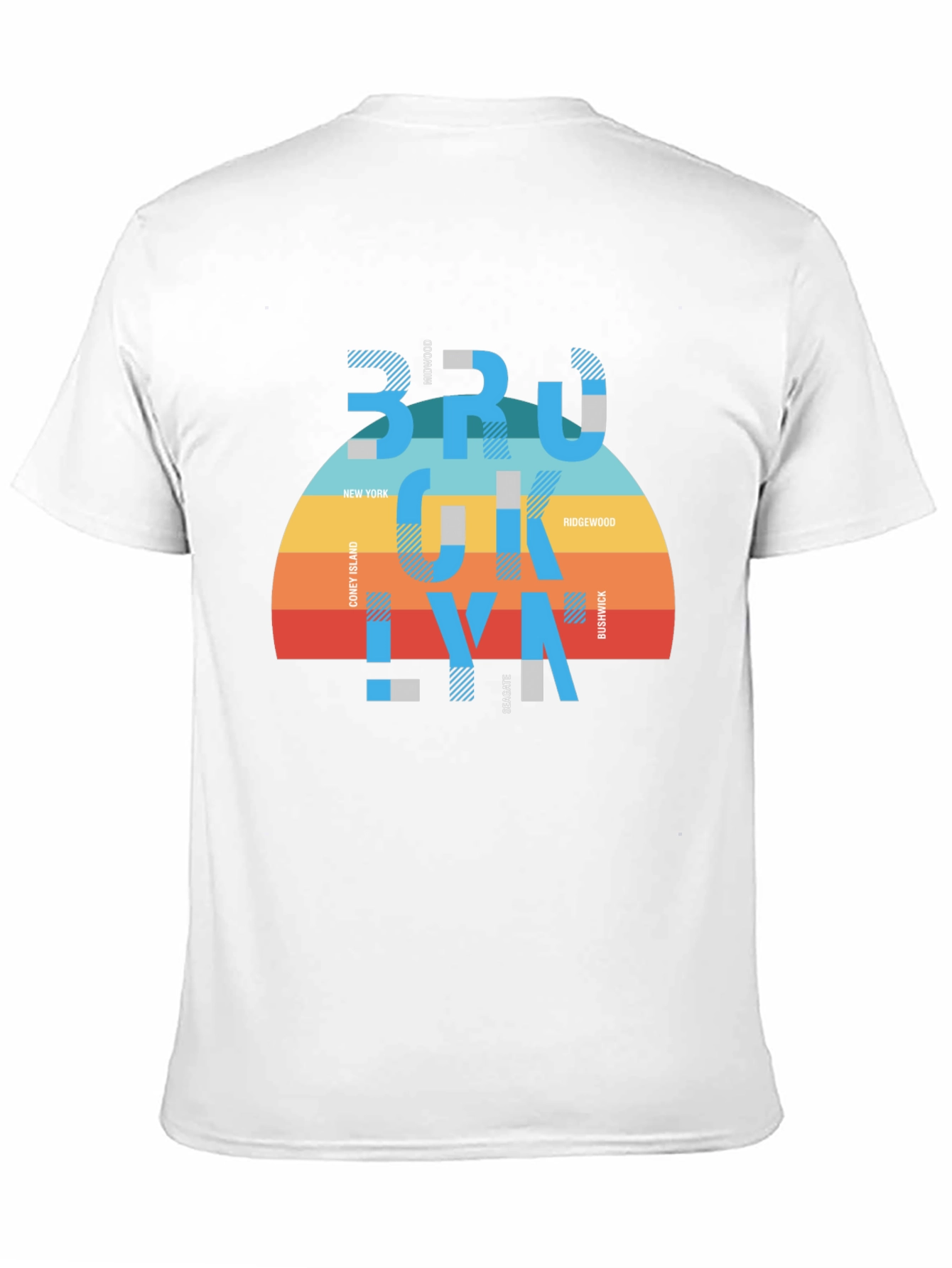 Brooklyn Graphic Tee - Retro Striped Design