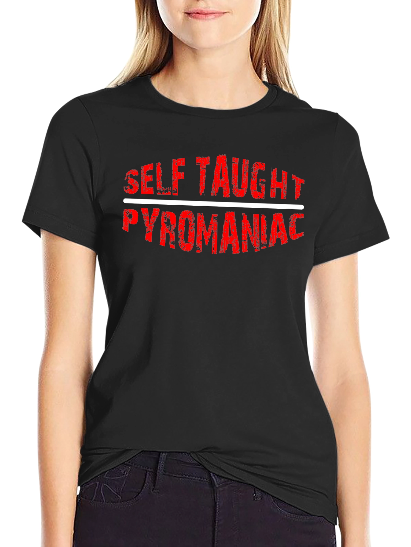 Self-Taught Pyromaniac Black Graphic T-Shirt